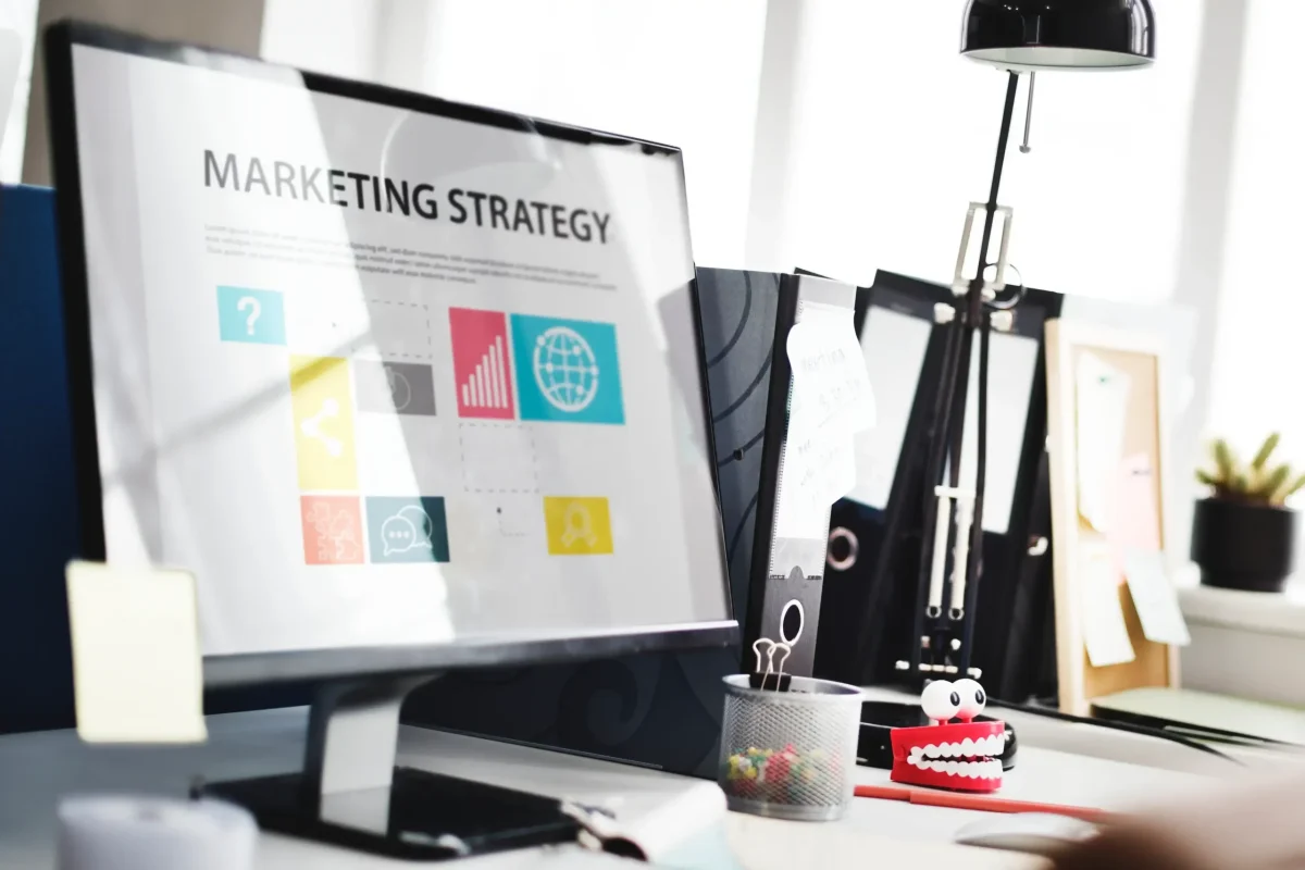 desktop table for marketings tools